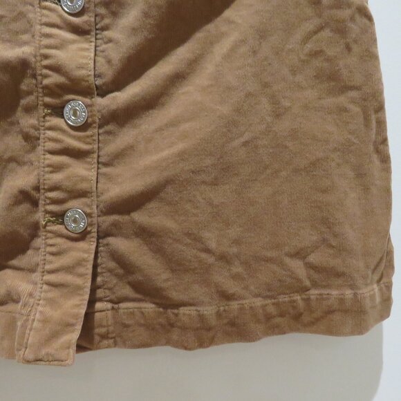 7 FOR ALL MANKIND Button Front Corduroy Mini Skirt Penny Tan Retro Boho Preppy - Picture 3 of 13